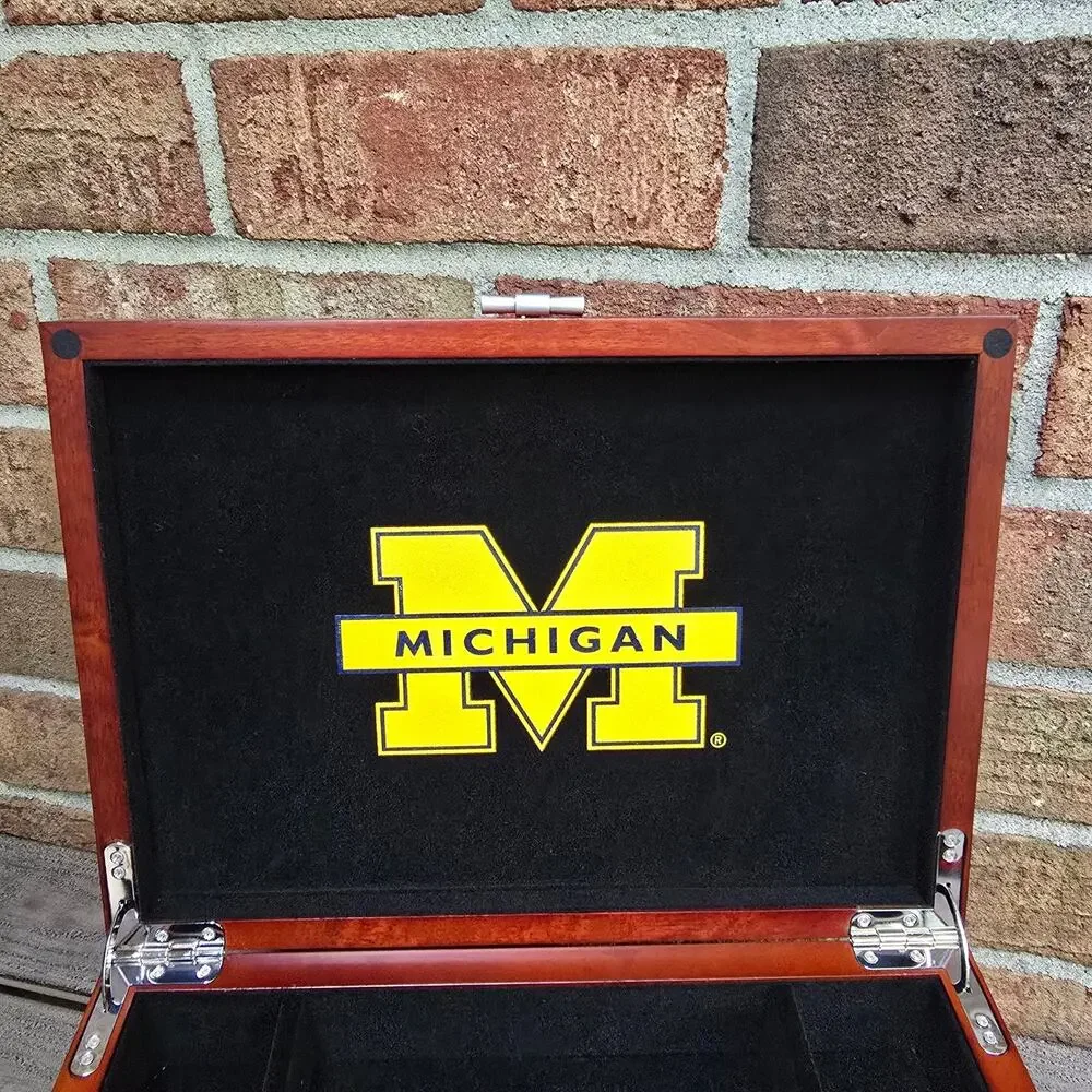 University Michigan Wolverines Valet Jewelry Box Big House Stadium Danbury Mint